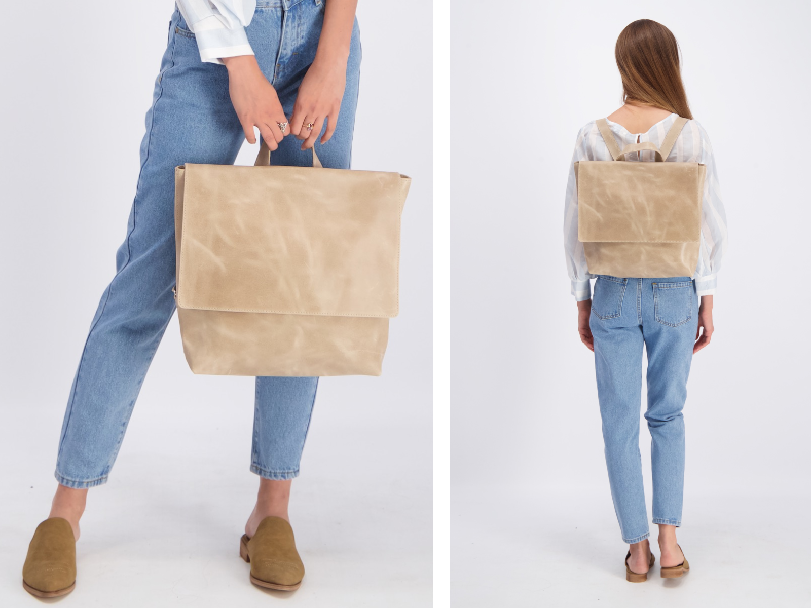 Leather Bookbag - MANILA BAG