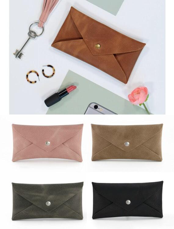 leather envelope pouch, envelope bag, leather case, clutch purse, wallet, leather gift, handmade bag, maykobags