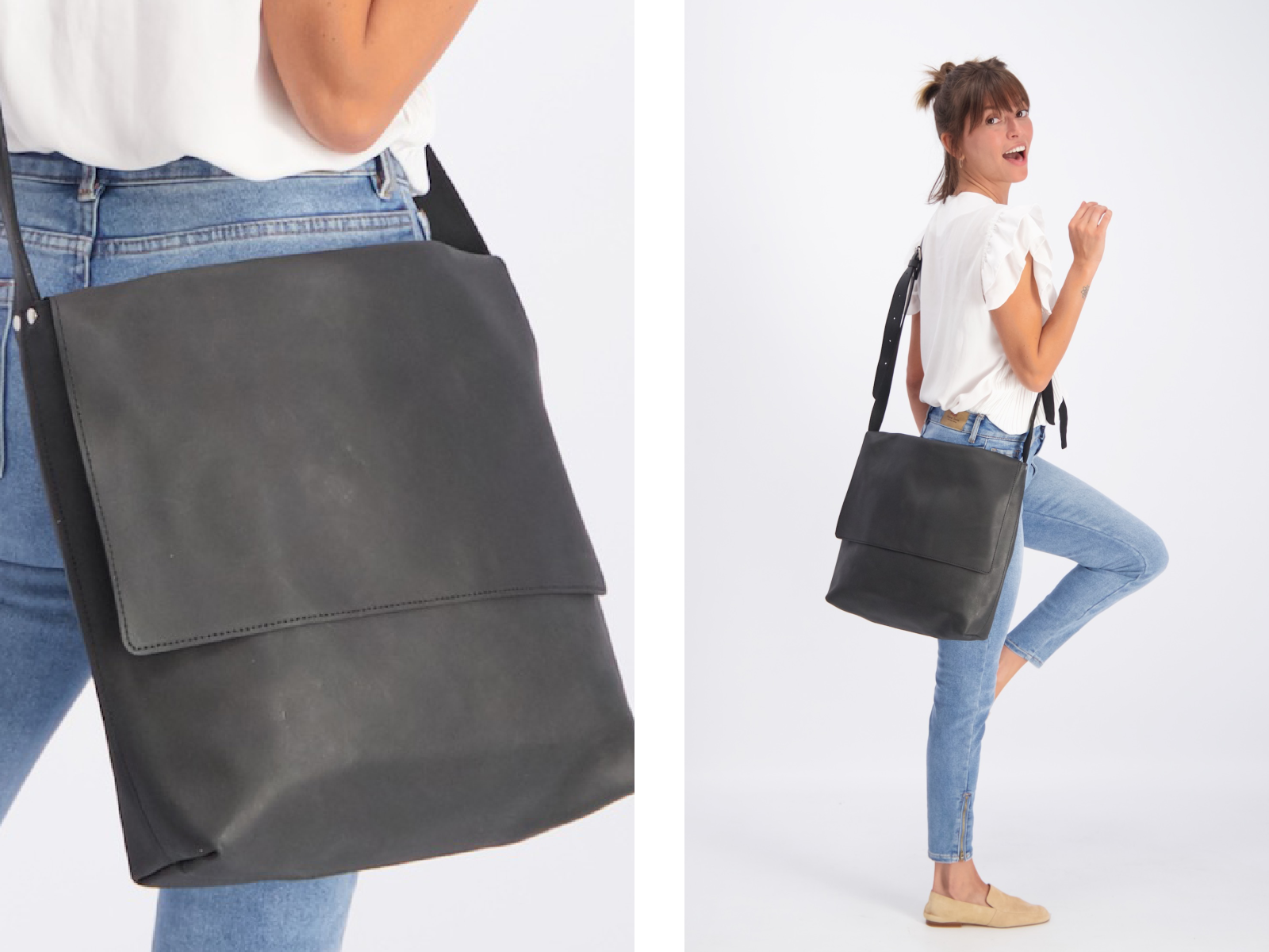 Crossbody Laptop Bags For Travel, Leather Computer Bag | Mayko Bags