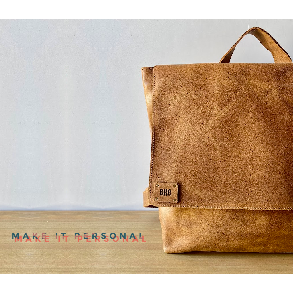Brown Leather Backpack - MANILA BAG