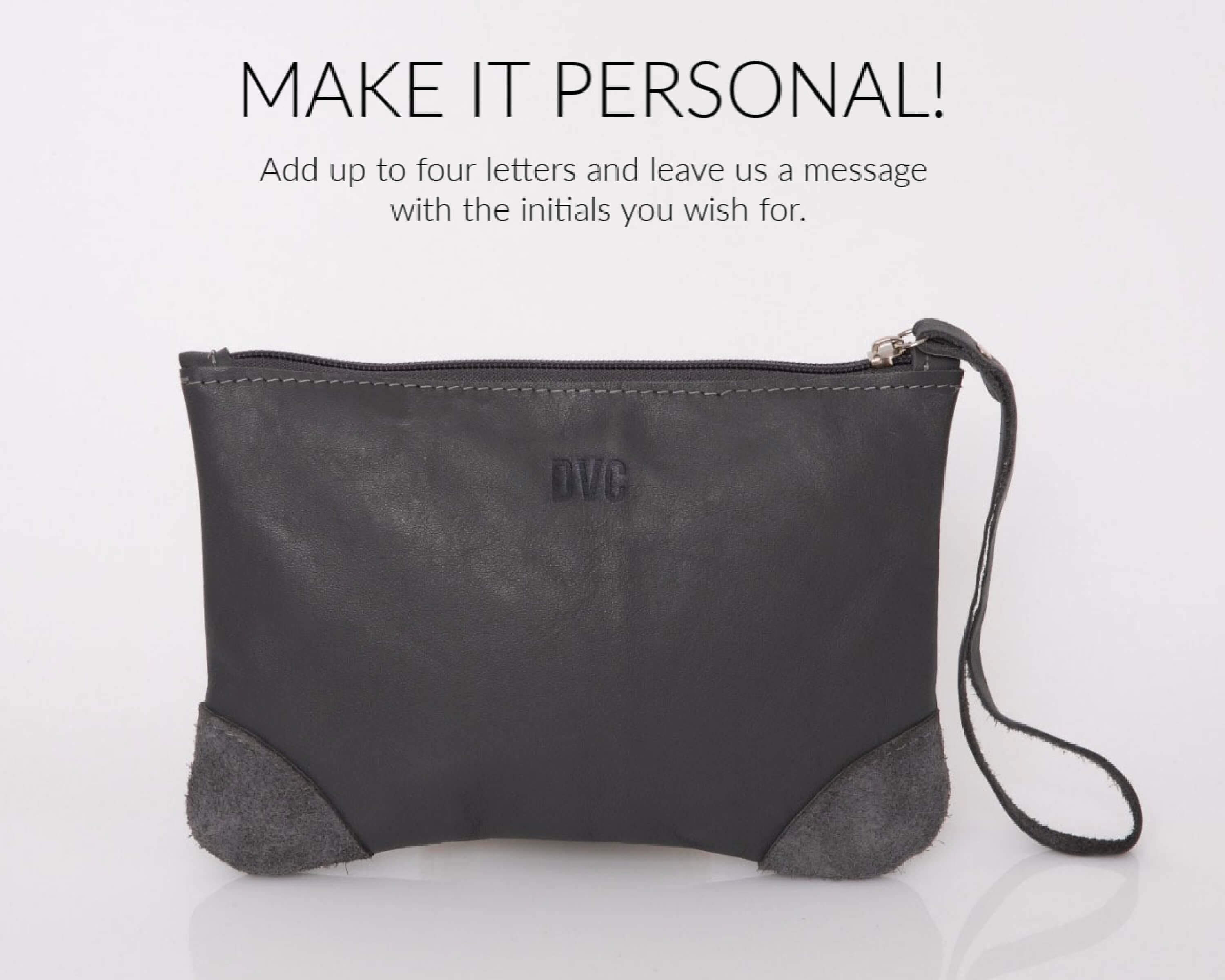 Clutch With Personalized Message Leather Clutch Purse 