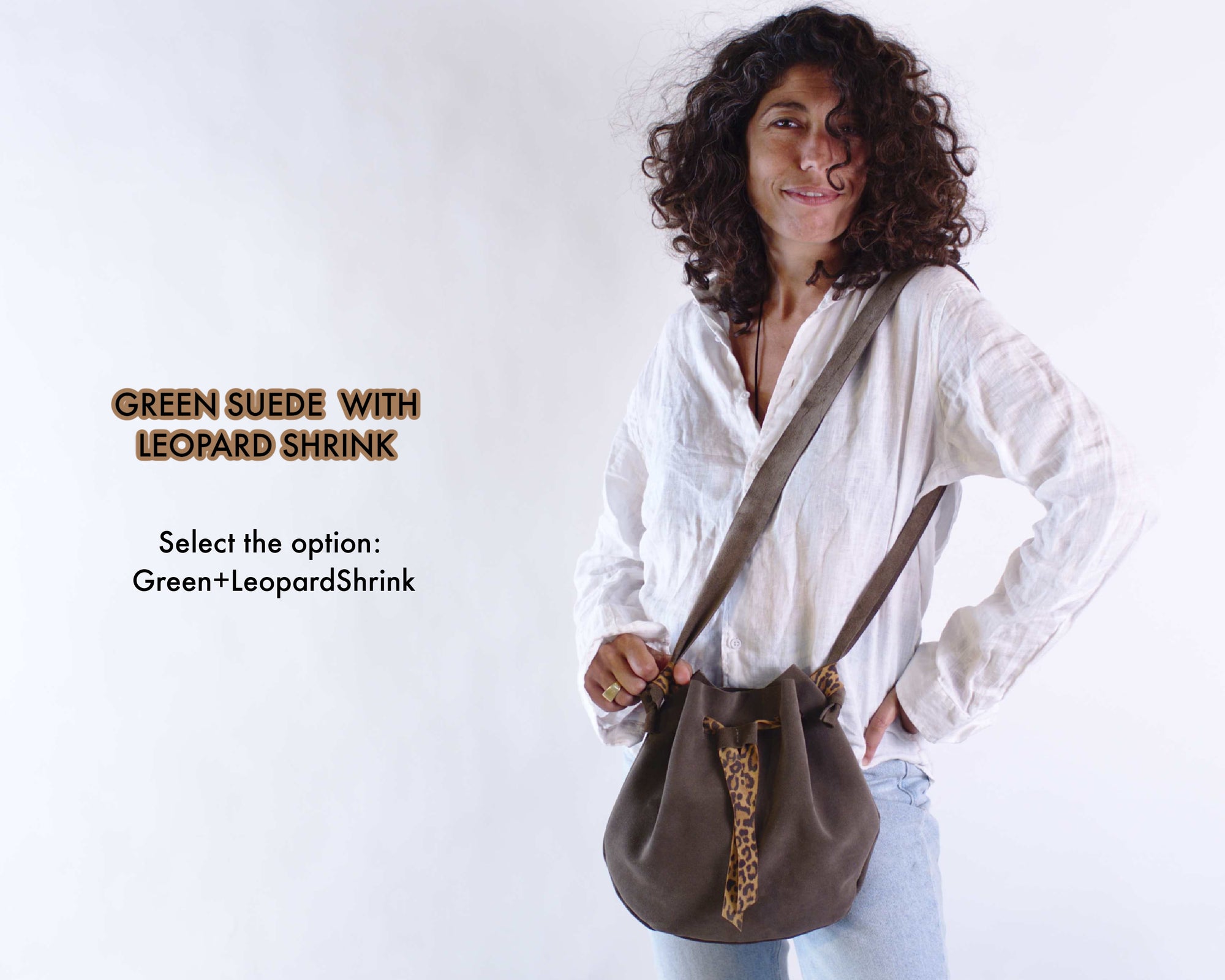 Crossbody leather bag with Shrink Closure - SEDONA BAG