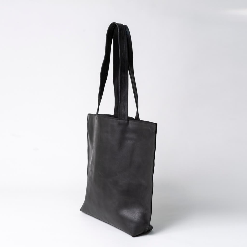 Plain Black Zipper Tote Bag