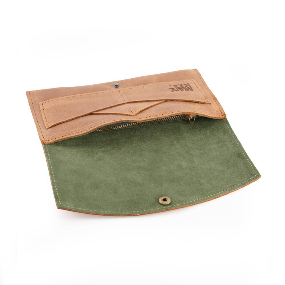 Vintage Leather Trifold Luxury Deer Embossed Small Wallets for Women