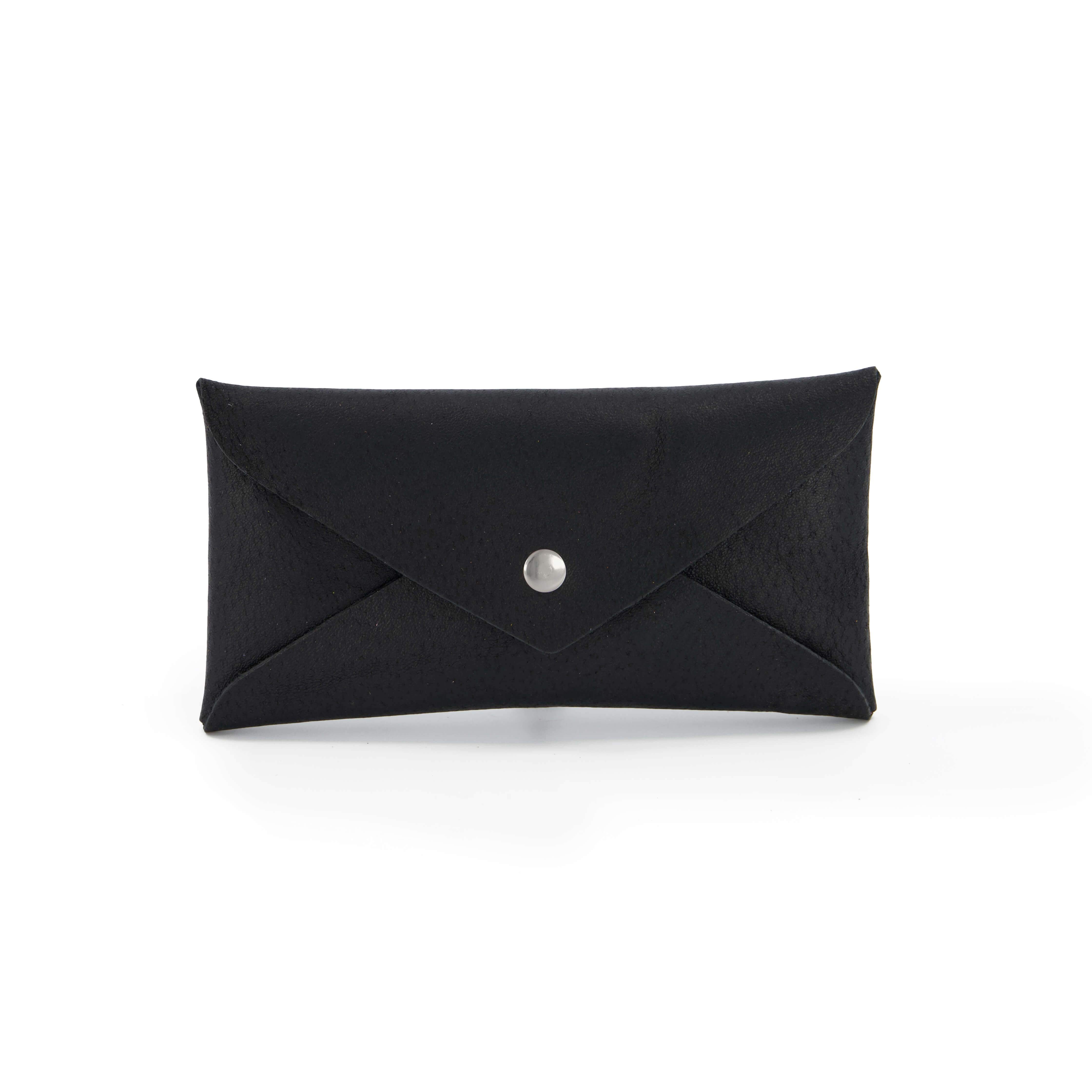 Women PU Envelope Bag Solid Color Zipper Luxury Clutch Purse Bag, Black -  Walmart.com