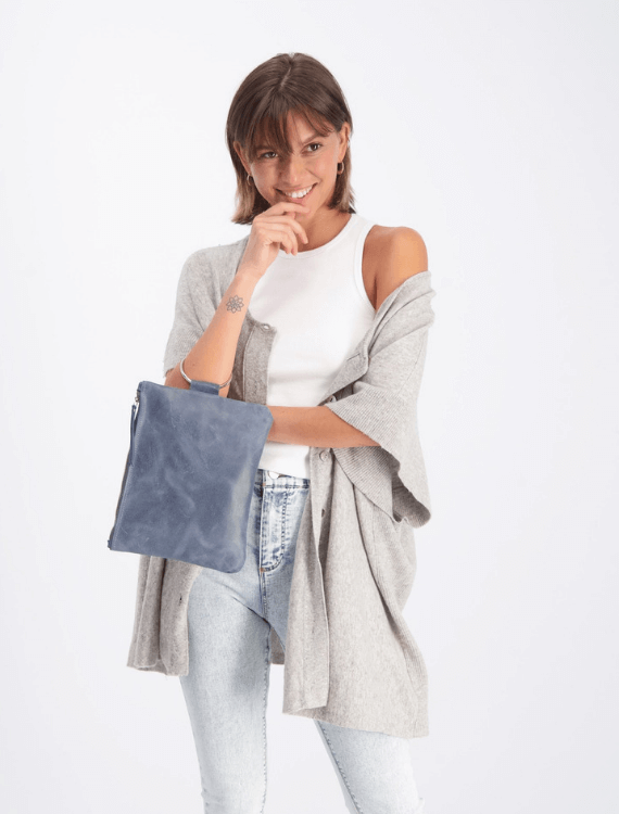 gabs and reese x small talk Green + Grey Squiggle Purse | Garmentory