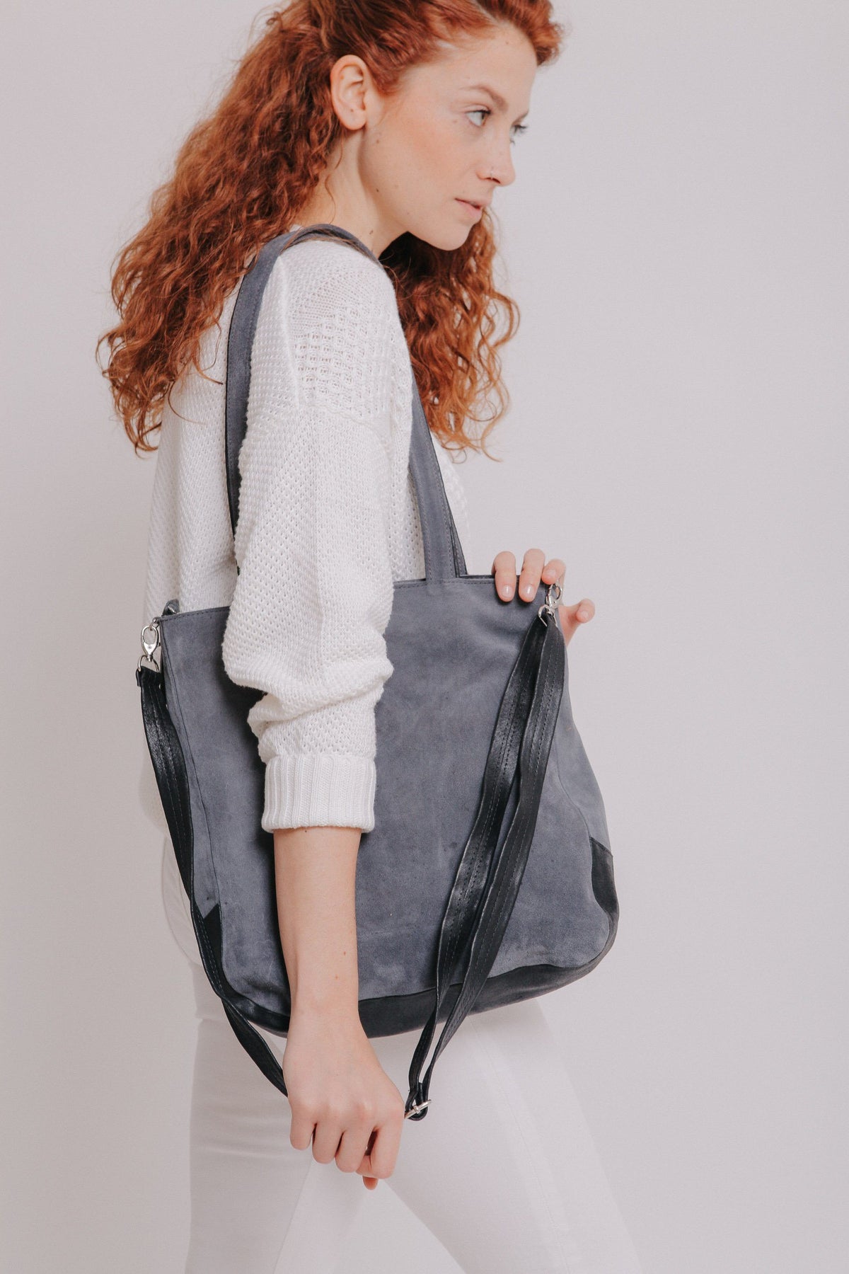 Grey suede discount cross body bag