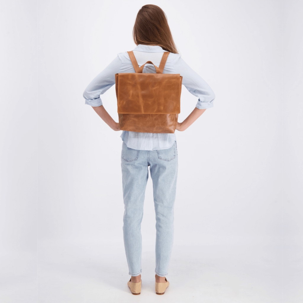 Mayko Bags Large Leather Backpack Black