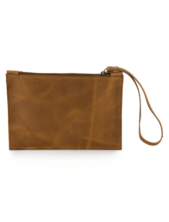 Small Purse Leather, Brown Leather Wristlet Clutch Bag | Mayko Bags Large / Pink