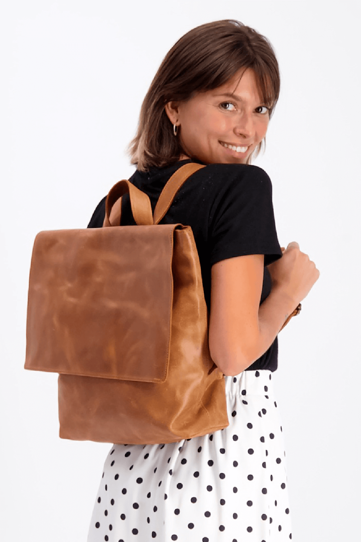ALTOSY Genuine Leather Backpack Purse for Women Large Casual Shoulder Bags  Two Tone Brown - Walmart.com