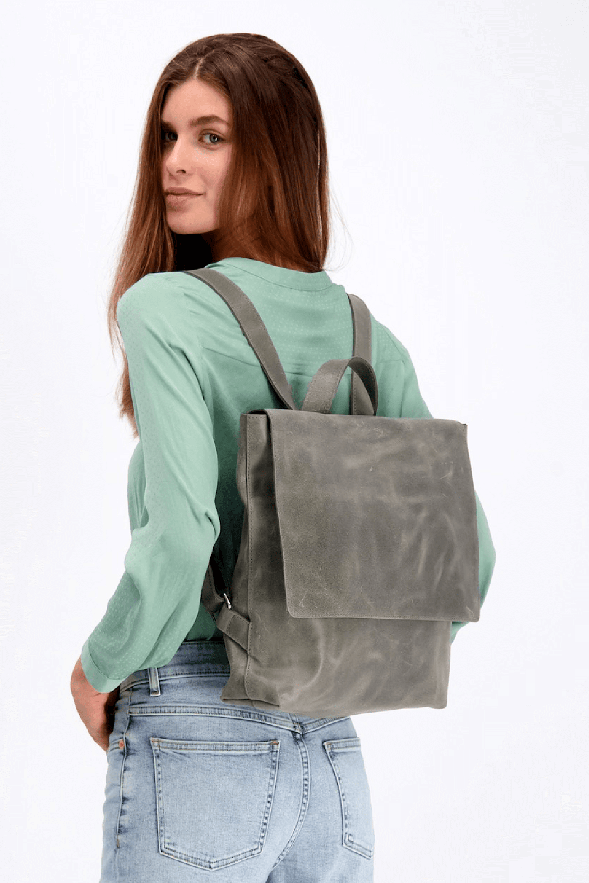 Zency's Genuine Leather Preppy Style Women's Knapsack Backpacks