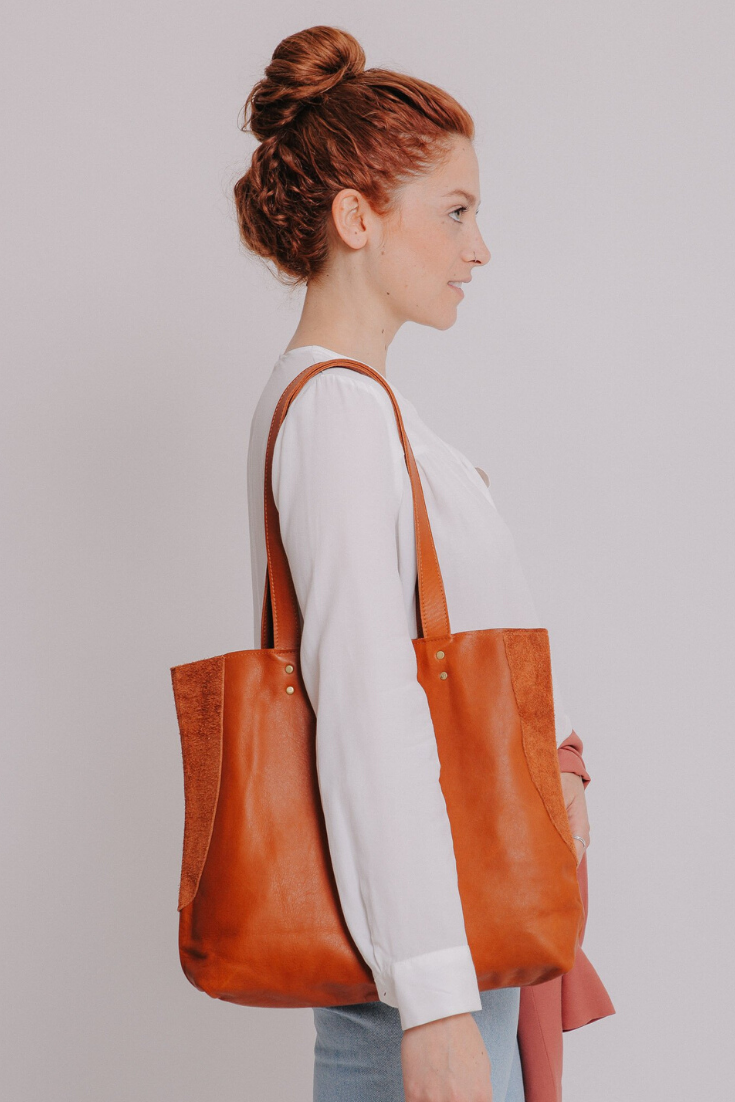 Caramel Leather Tote , Women Leather Bag, Soft Leather Bag, Caramel Leather Bag, Tote Bag, Women Bag, Handmade Leather Bag, Best Tote Bag ||CaramelBrownTote||