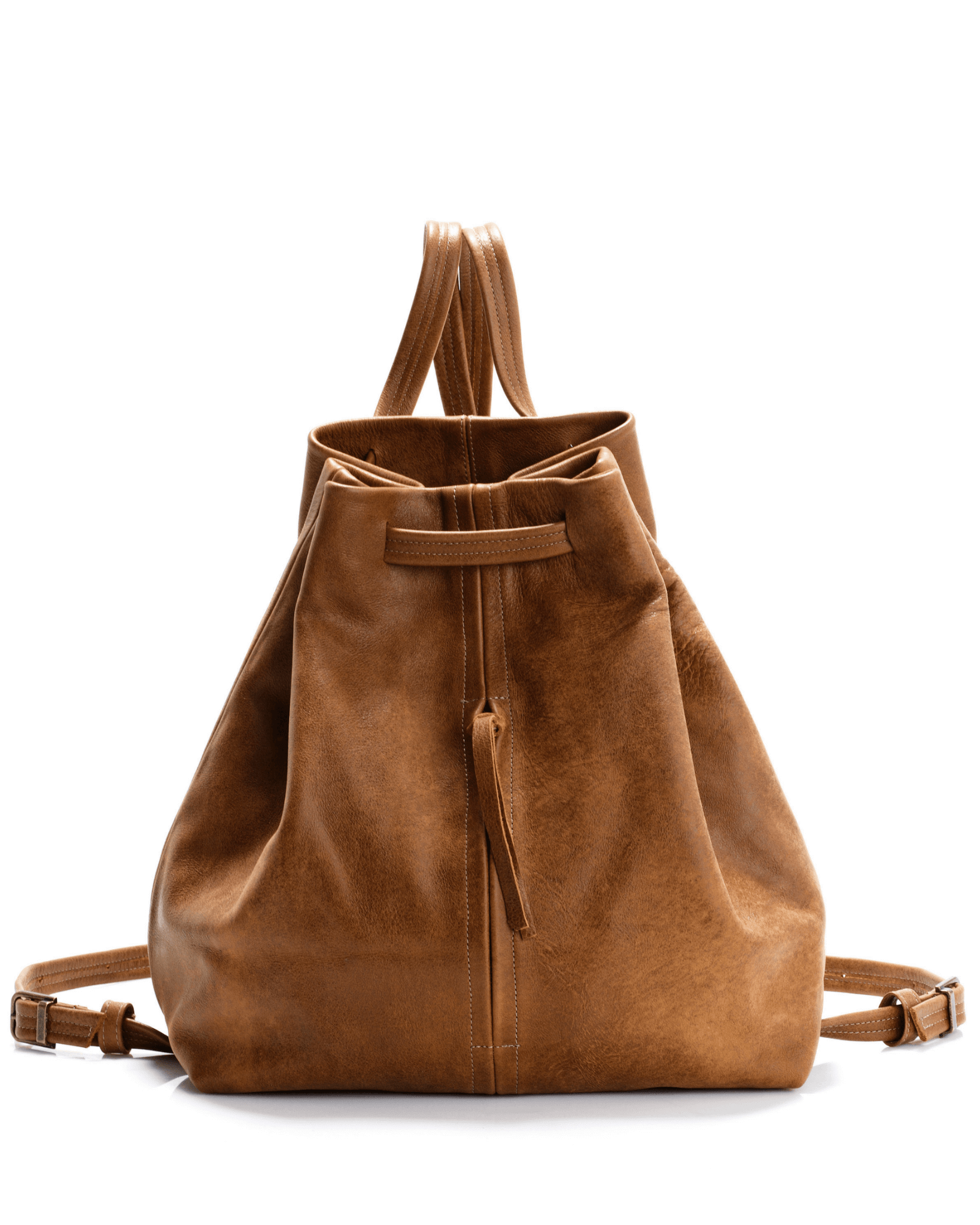 SOFT LEATHER Women's Drawstring Backpack