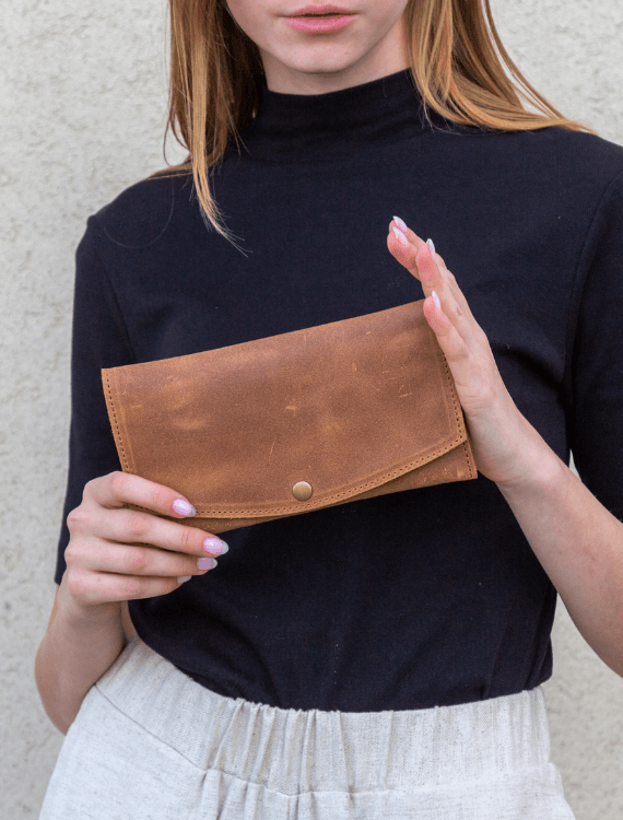 American Leather Purse|women's Genuine Leather Long Wallet - Ultra-thin  Cowhide Envelope Purse