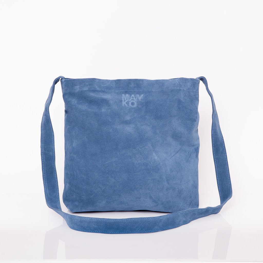 Blue suede crossbody bag discount