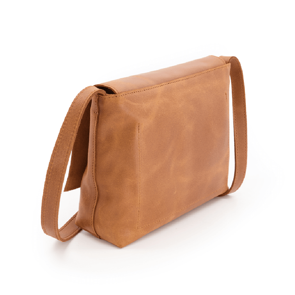 Beige Color Leather Messenger Bag, Crossbody mini bag