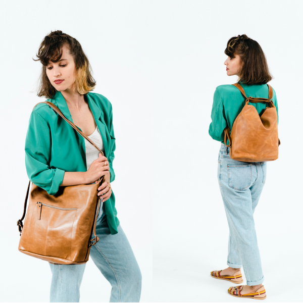 Convertible backpack shoulder bag Ginkgo - IcaAcs