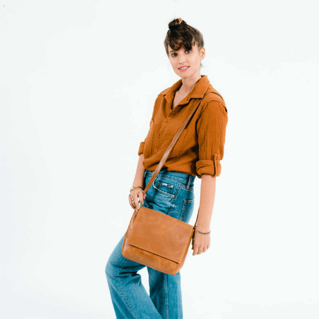 Mayko Bags Leather Crossbody Laptop Bag