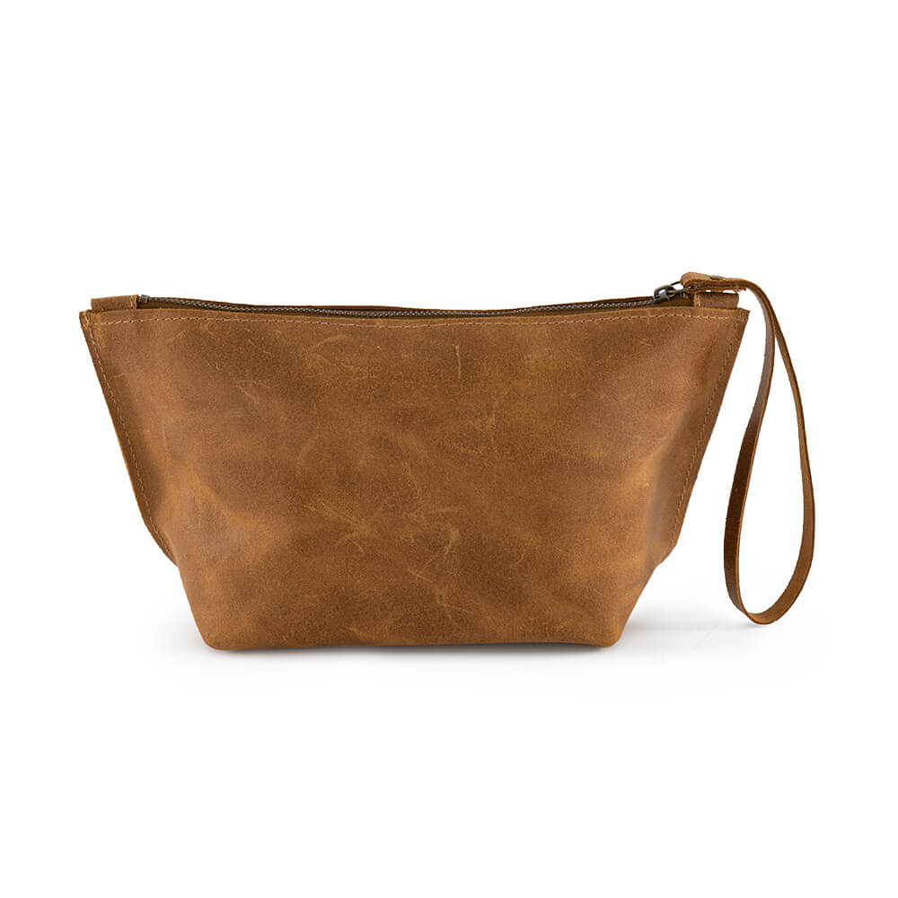 Small Purse Leather, Brown Leather Wristlet Clutch Bag | Mayko Bags Large / Brown