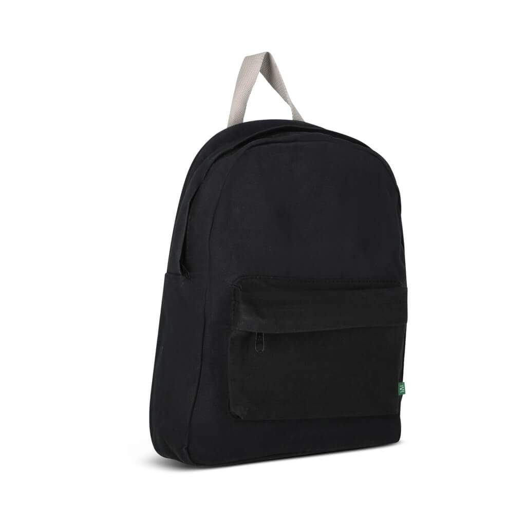 Womens Black Canvas Backpack Bags - Black