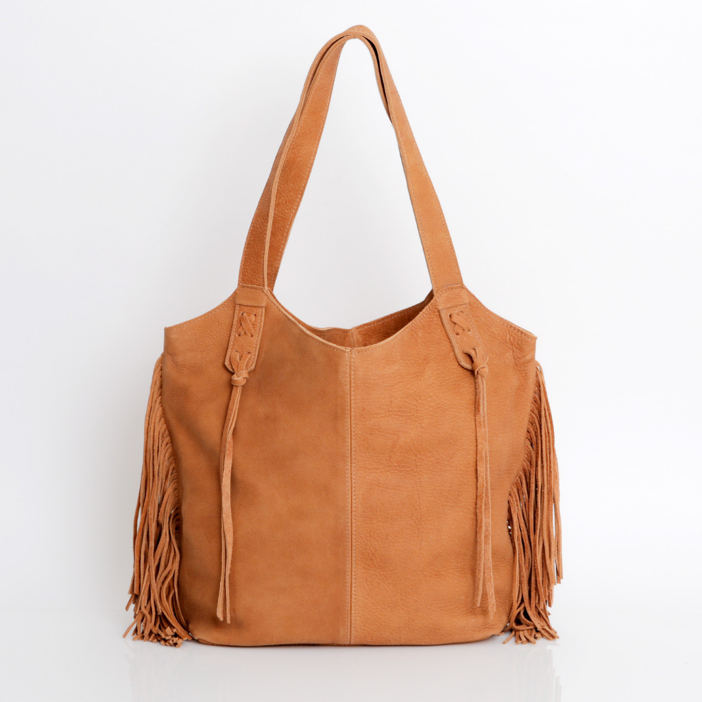 Tuareg Leather Purse - Brown Caramel - Embroidered | Fringe Bag By Moroccan  Corridor®
