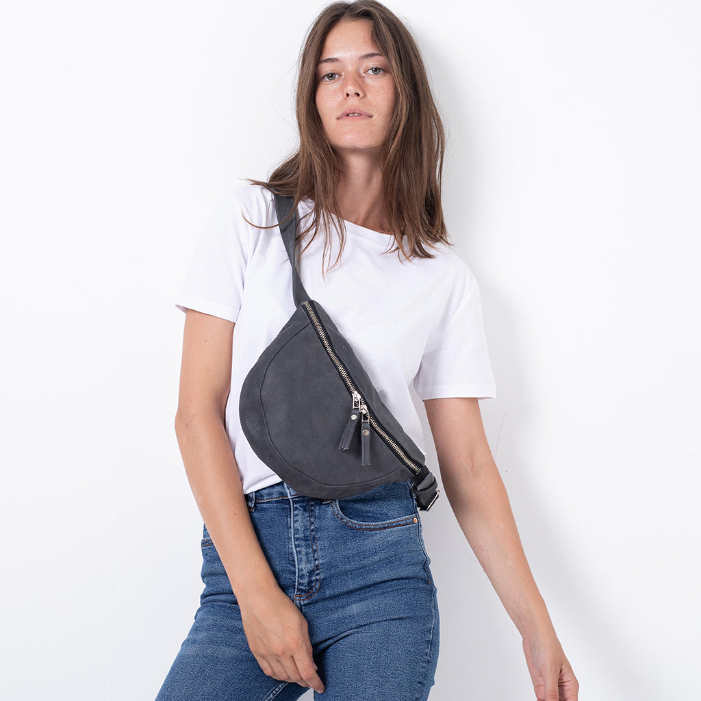 charcoal gray Fanny pack for women, fanny pack for men, sling bag, leather fanny pack sling bag purse ||CharcoalGray|| 