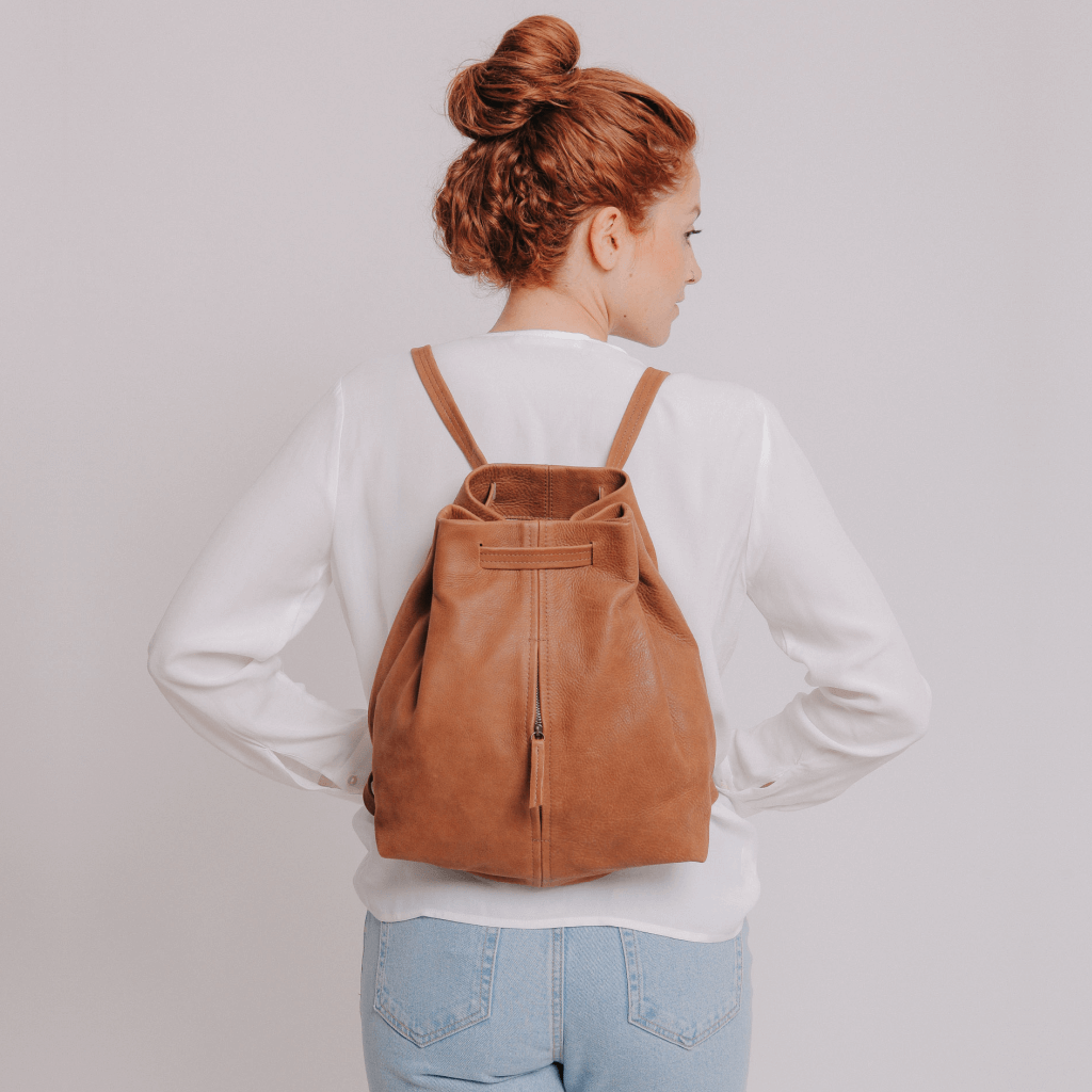Vintage Women's Canvas And Leather Backpack Purse Rucksack With Pockets For  Women