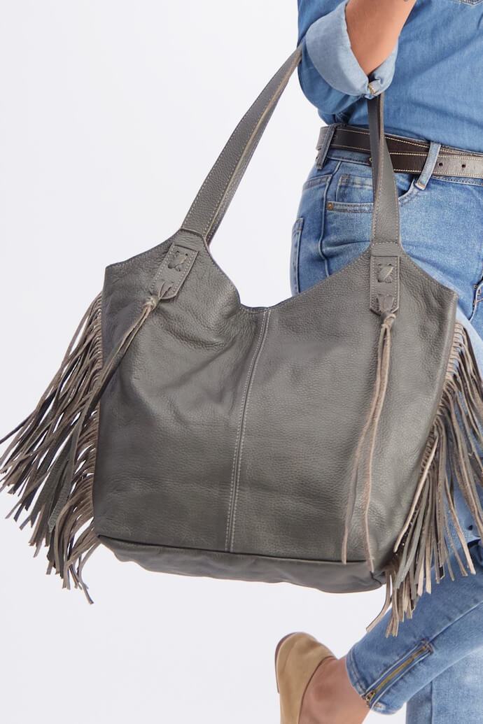Mayko Bags Leather Purse with Fringe