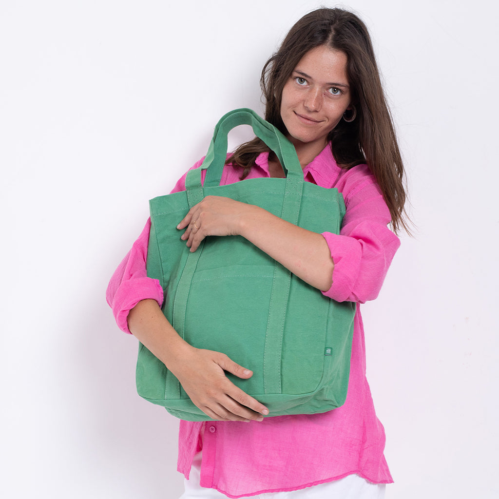Waxed Canvas Tote Bag - Water-Resistant and Functional | Mayko Bags OffwhiteCanvas / Bag+ Pockets+ Pins