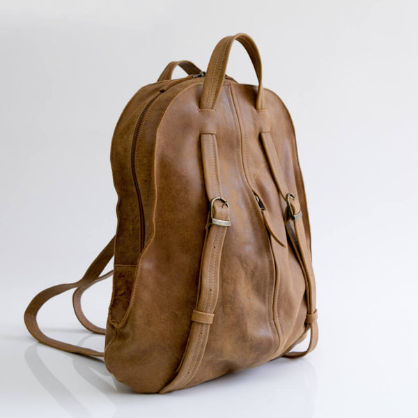 Convertible Leather Book Bag Leather Backpack Mayko Bags Gray
