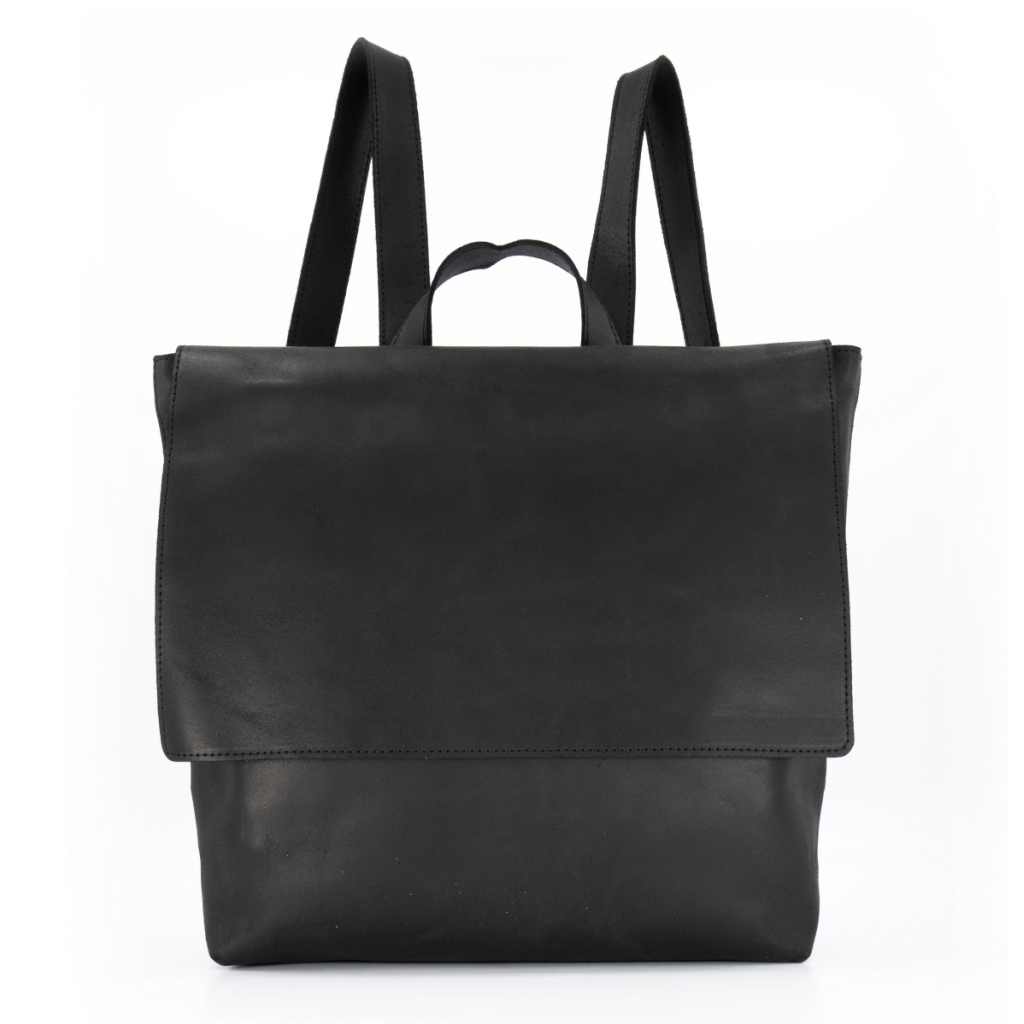 Leather Backpack Black - MANILA BAG
