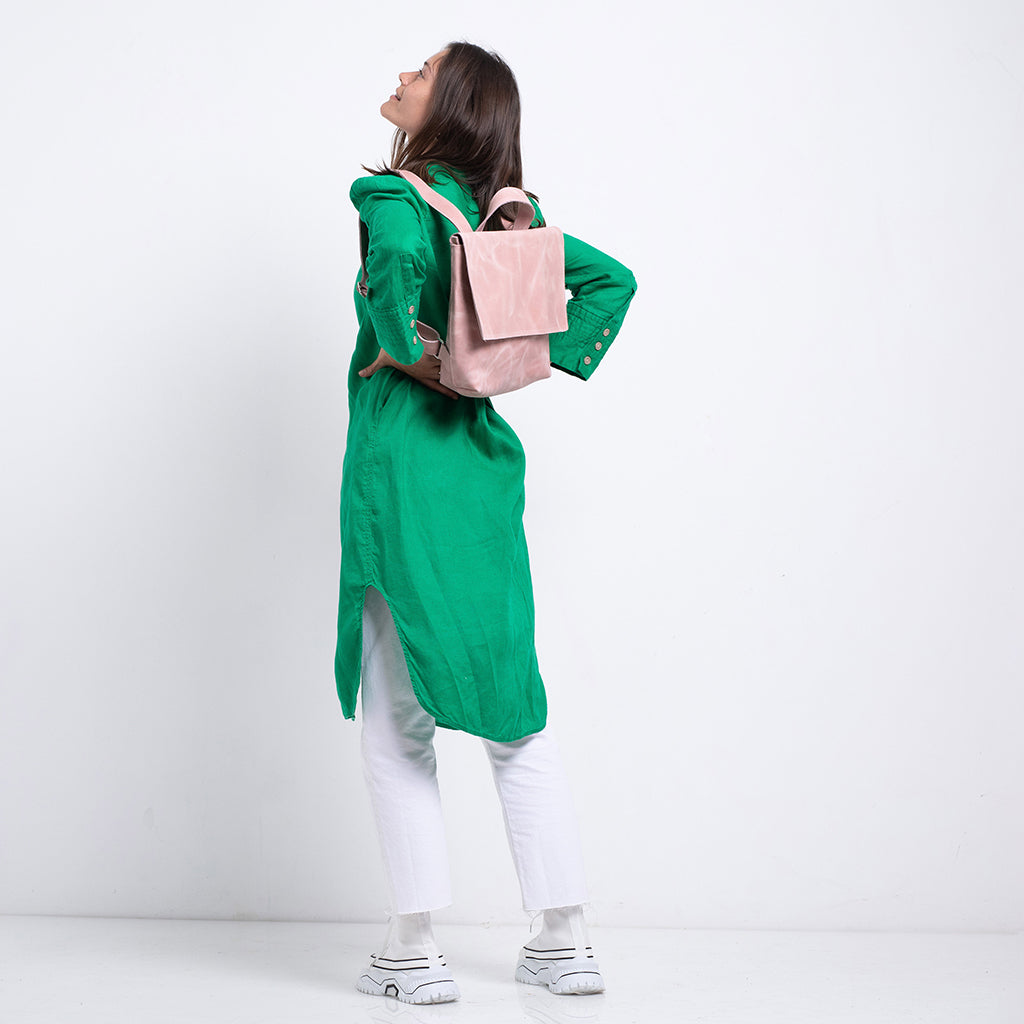 Small Leather Backpack Pink Leather Bag Everyday Backpack Mayko Bags