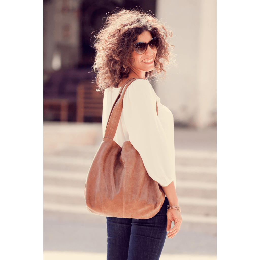Cognac LEATHER HOBO Bag - BROWN Oversize Shoulder Bag - Everyday Leather  Purse - Soft Leather Handbag for Women, Distressed Leather
