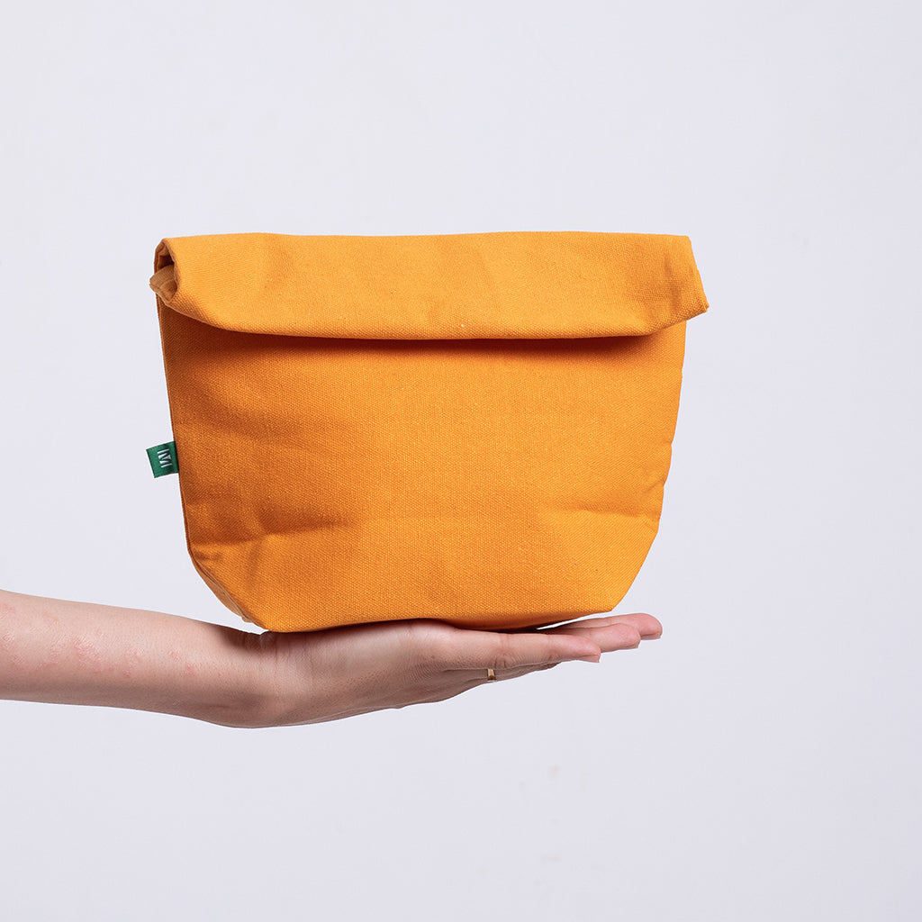  orange canvas lunch bag, cute lunch bag, insulated lunch bag, lunch bag, waxed canvas bag, Food & Insulated Bags, lunch bags, toddler lunch bag ||OrangeCanvas||