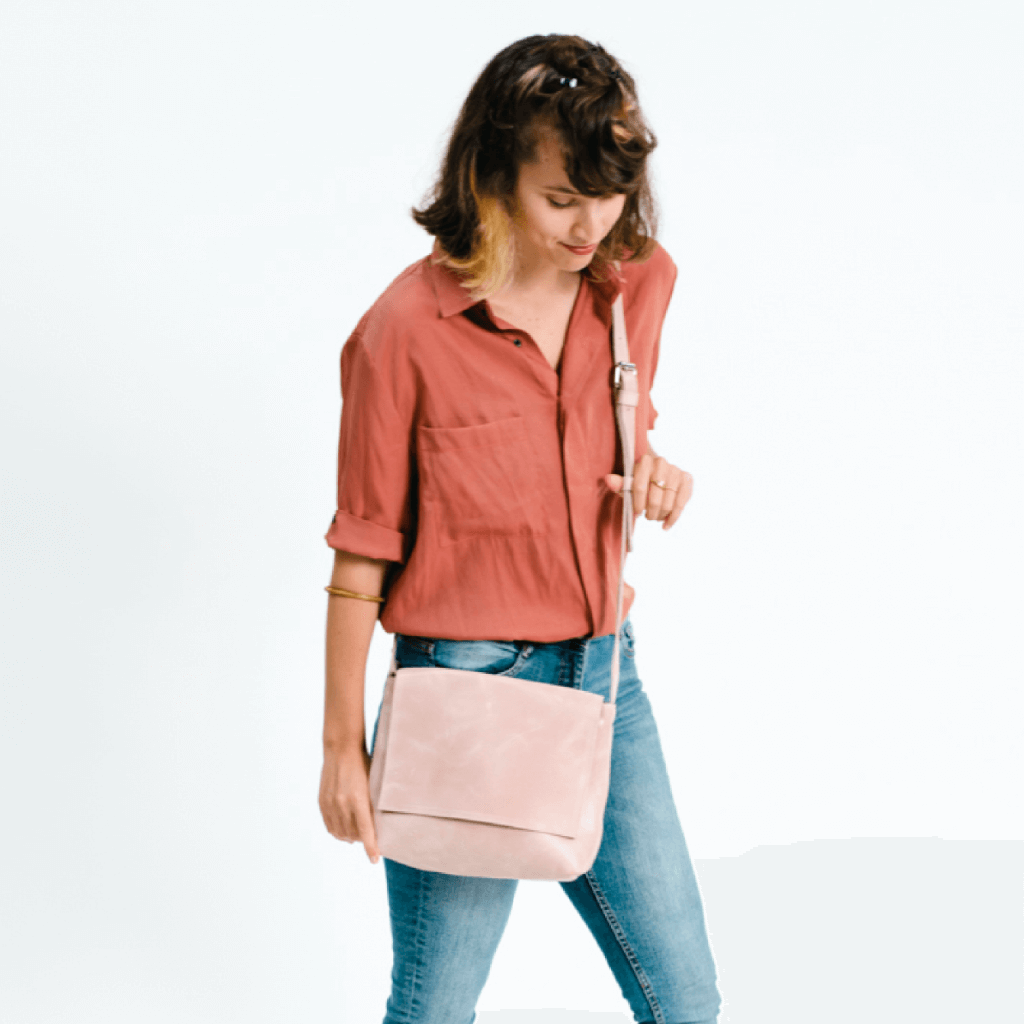 Pink leather cross body bag shop