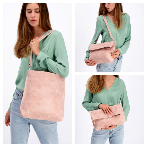 Pink cross over bag top