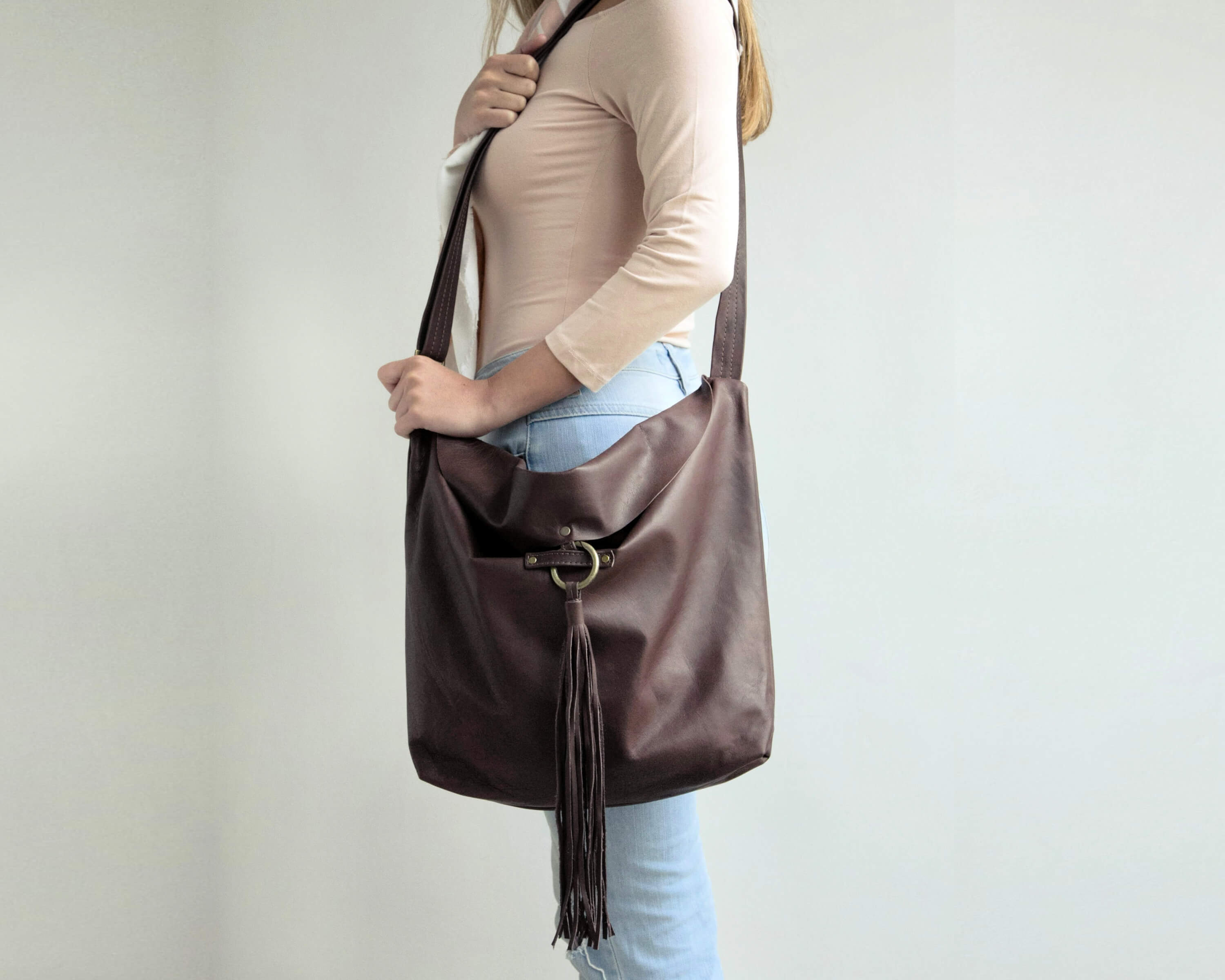 Mayko Bags Stylish Handmade Leather Crossbody Hobo Bag